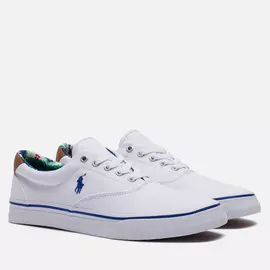 Мужские кеды Polo Ralph Lauren Thorton Recycled Canvas/Leather Heel, цвет белый, размер 41 EU