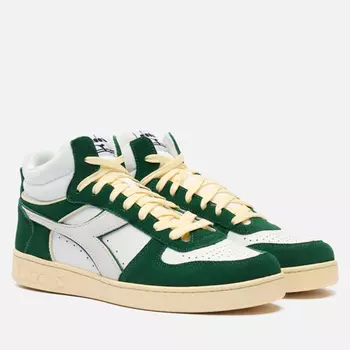 Мужские кроссовки Diadora Magic Basket Demi Cut Suede Leather, цвет зелёный, размер 47 EU