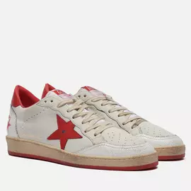 Мужские кроссовки Golden Goose Ball Star Nappa/Matt Leather Star, цвет белый, размер 43 EU