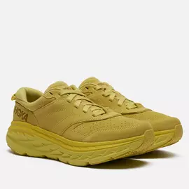 Мужские кроссовки Hoka One One Bondi Suede, цвет жёлтый, размер 46 EU