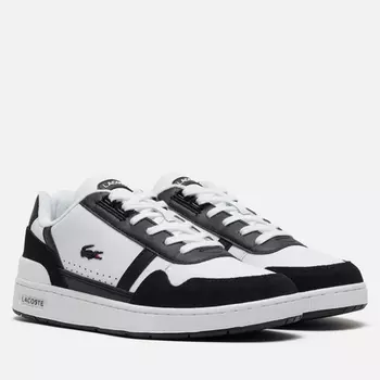 Мужские кроссовки Lacoste T-Clip Logo Leather, цвет белый, размер 47 EU