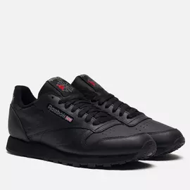 Мужские кроссовки Reebok Classic Leather, цвет чёрный, размер 47 EU