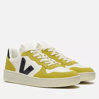 Мужские кроссовки VEJA V-10 Leather, цвет жёлтый, размер 43 EU
