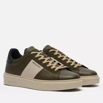 Мужские кроссовки Woolrich Classic Court Leather, цвет оливковый, размер 42 EU