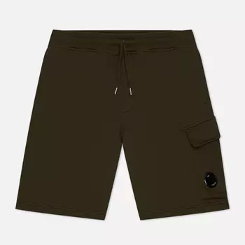Мужские шорты C.P. Company Cotton Diagonal Fleece Cargo Garment Dyed, цвет оливковый, размер XXXL