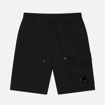 Мужские шорты C.P. Company Cotton Diagonal Fleece Cargo, цвет чёрный, размер S