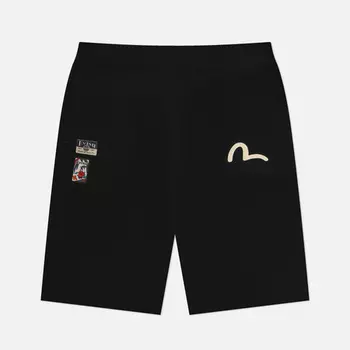 Мужские шорты Evisu Brush Daicock Printed, цвет чёрный, размер XL