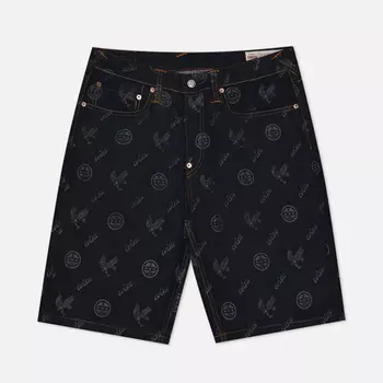 Мужские шорты Evisu Kamon Eagle All Over Print & Seagull Embroidered, цвет синий, размер 30