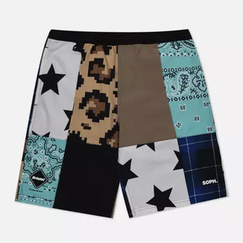 Мужские шорты F.C. Real Bristol Multi Pattern, цвет коричневый, размер L