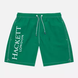 Мужские шорты Hackett Branded Solid Swim Trunks, цвет зелёный, размер XL