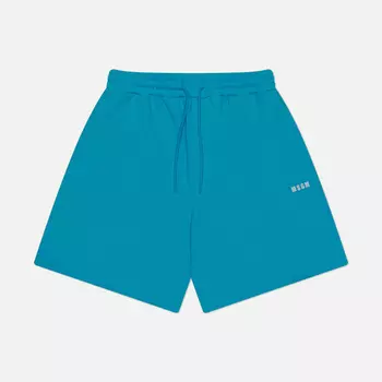 Мужские шорты MSGM Micrologo Print, цвет голубой, размер XL