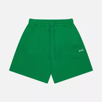 Мужские шорты MSGM Micrologo Print, цвет зелёный, размер XL