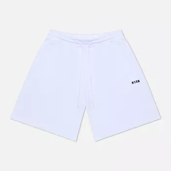 Мужские шорты MSGM Micrologo Relaxed Fit, цвет белый, размер S