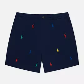 Мужские шорты Polo Ralph Lauren All Over Embroidered Polo Pony, цвет синий, размер L