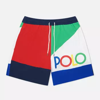 Мужские шорты Polo Ralph Lauren Color Block Traveler Mid, цвет синий, размер L