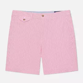 Мужские шорты Polo Ralph Lauren Cotton Seersucker Straight Fit Bedford, цвет розовый, размер 36