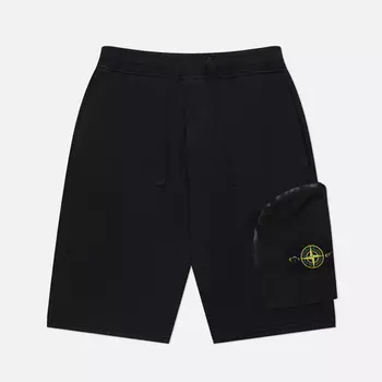 Мужские шорты Stone Island Cotton Fleece Regular, цвет чёрный, размер M