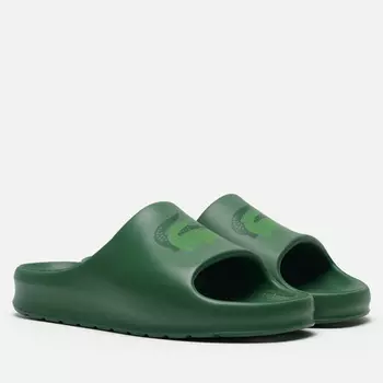 Мужские сланцы Lacoste Serve Slide 2.0 Croco, цвет зелёный, размер 46 EU