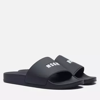 Мужские сланцы MSGM Pool Slide Micrologo, цвет чёрный, размер 42 EU