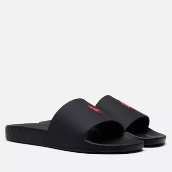 Мужские сланцы Polo Ralph Lauren Signature Pony Slide, цвет чёрный, размер 46 EU