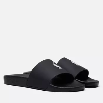 Мужские сланцы Polo Ralph Lauren Signature Pony Slide, цвет чёрный, размер 42 EU