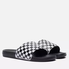 Мужские сланцы Vans La Costa Checkerboard, цвет чёрный, размер 39 EU