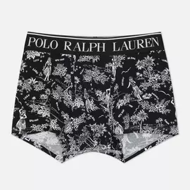 Мужские трусы Polo Ralph Lauren Print Single Trunk, цвет чёрный, размер M