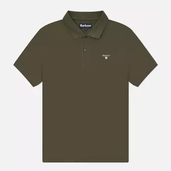 Мужское поло Barbour Sports, цвет оливковый, размер L