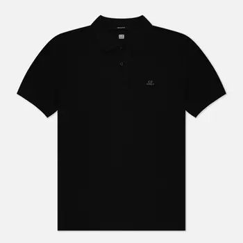 Мужское поло C.P. Company 24/1 Piquet Resist Dyed, цвет чёрный, размер S