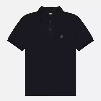 Мужское поло C.P. Company Stretch Piquet Logo, цвет чёрный, размер XL