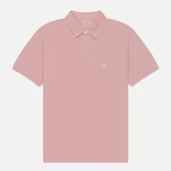 Мужское поло C.P. Company Stretch Piquet Logo Regular Fit, цвет розовый, размер M