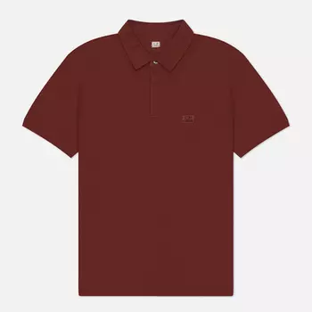 Мужское поло C.P. Company Stretch Piquet Logo Regular Fit, цвет коричневый, размер L