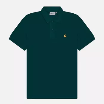 Мужское поло Carhartt WIP Chase Pique, цвет зелёный, размер XL