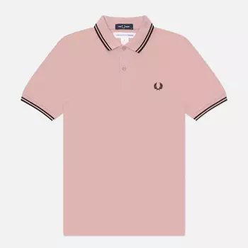 Мужское поло Comme des Garcons SHIRT x Fred Perry M3600 Freedom Is Energy, цвет розовый, размер S