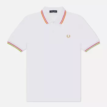 Мужское поло Fred Perry Twin Tipped Tennis, цвет белый, размер L
