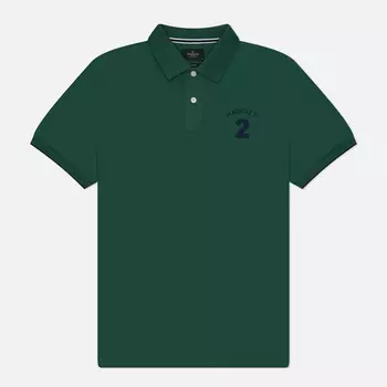 Мужское поло Hackett Heritage Number, цвет зелёный, размер M