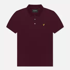 Мужское поло Lyle &amp; Scott Plain Pique Jersey Regular Fit, цвет бордовый, размер XXS