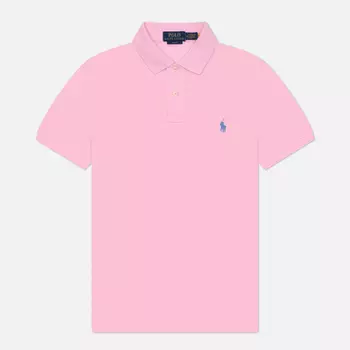 Мужское поло Polo Ralph Lauren The Iconic Basic Mesh Slim Fit, цвет розовый, размер M