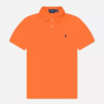 Мужское поло Polo Ralph Lauren The Iconic Basic Mesh Slim Fit, цвет оранжевый, размер L