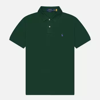 Мужское поло Polo Ralph Lauren The Iconic Basic Mesh Custom Slim Fit, цвет зелёный, размер XL
