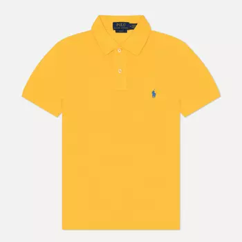 Мужское поло Polo Ralph Lauren The Iconic Basic Mesh Slim Fit, цвет жёлтый, размер L