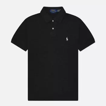 Мужское поло Polo Ralph Lauren The Iconic Basic Mesh Slim Fit, цвет чёрный, размер M