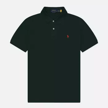 Мужское поло Polo Ralph Lauren The Iconic Basic Mesh Slim Fit, цвет зелёный, размер XL