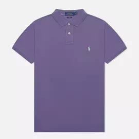 Мужское поло Polo Ralph Lauren The Iconic Basic Mesh Slim Fit, цвет фиолетовый, размер L
