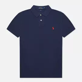 Мужское поло Polo Ralph Lauren The Iconic Basic Mesh Slim Fit, цвет синий, размер M