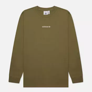 Мужской лонгслив adidas Originals LS Face Graphic, цвет оливковый, размер XL