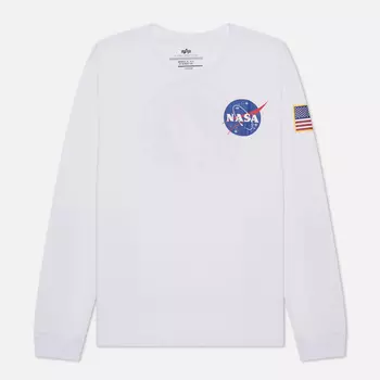 Мужской лонгслив Alpha Industries NASA Space Shuttle, цвет белый, размер XXL
