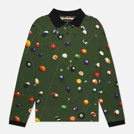 Мужской лонгслив Bronze 56K Billiard Polo, цвет зелёный, размер S