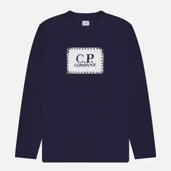 Мужской лонгслив C.P. Company 30/1 Jersey Logo, цвет синий, размер XXL