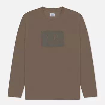 Мужской лонгслив C.P. Company 30/1 Label, цвет коричневый, размер S
